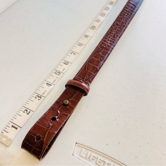 The Worth Collection Equestrian Bit Belt Croc Embossed Small main image 6